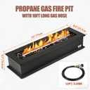 28" Propane Gas Fire Pit with 10FT Hose, 2 Covers & Glass Beads, FP063