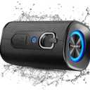 Bluetooth Speaker, 2026 BT5.4 Wireless Bluetooth Speaker with 20W 3D-Stereo Deep Bass, HD Call, Colorful RGB Lights, TF-Card USB, TWS Pairing, IP-X7 Waterproof for Outdoor Travel Party Home Beach