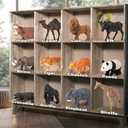 FRUSE Safari Animals Figures Toys, 12PCS Wild Zoo Figurines, Realistic African Jungle Playset With Panda, Lion, Elephant, Educational Learning Toys for Toddlers Kids 3-5