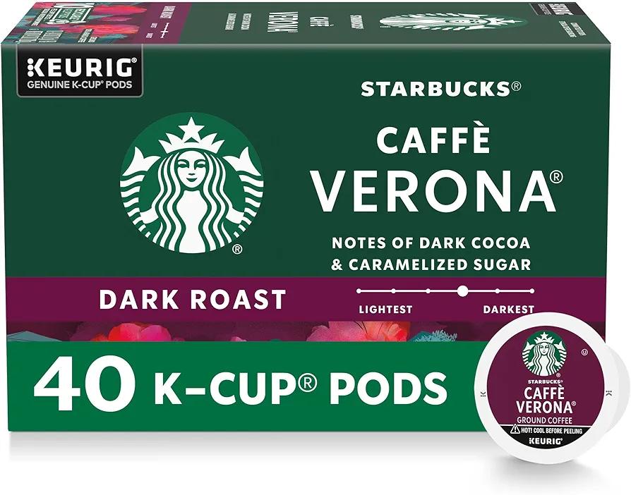Dark Roast K-Cup Coffee Pods, Caffè Verona for Keurig Brewers, 1 box (40 pods)
