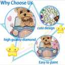 ajepon Dog Diamond Art Kits for Kids with Frame, Animal Diamond Art for Kids Ages 8-12, Dog Diamond Painting Kits for Kid with Beautiful Package for Gift Home Wall Decor (7x7inch) (CC119)