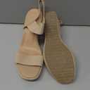 DREAM PAIRS Womens Open Toe Espadrilles Dressy Platform Sandals Slip on Elastic Ankle Strap Wedges Sandals (9.5, Nude)