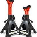 6 Ton Jack Stands (13,200Lbs) - Heavy Duty Car Jack Stand with Double Pin Locking, Adjustable 15.6"-23.4" Height, Extra Rubber Pads for Trucks, Garage, Home,DIY Use - 1 Pair Black