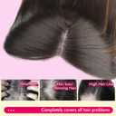 Eawwii Dark Brown with Caramel Highlights Synthetic Hair Toppers for Women with Thinning 5x6 inch Large Base Coverage Clip in Wispy Bangs Upgraded Adjustable Bandage 18 Inch Long Layered