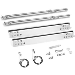 Grill Replacement Parts for Charbroil Performance 2 Burner 463625217, 463625219, 463673517, 463673019, 463673617, 463673619, Heat Plate Tent Shield, Crossover Tube for Char-Broil 2 Burner Gas Grill