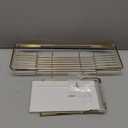 BVL Bathtub Tray Stainless Steel with Marble Base Gold Bathtub Tray with White Marble Base Adjustable & Rustproof Bath Caddy for Spa, Relaxation, Bath Bombs