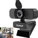 Full HD 1080P Webcam with Microphone, Noise-Canceling, Privacy Cover, Wide-Angle Lens, Auto Light Correction, Plug & Play USB Web Camera for Laptop, Desktop, PC, Mac, Zoom, Skype Pro Series