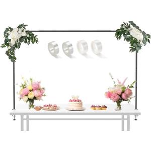 LANGXUN Meatl Table Balloon Arch Kit, Adjustable 16''-56'' Tall 29"-98" Length Table Stand, For Birthday Party Wedding & Graduation Decorations, Christmas Decort Baby Shower Party Supplies (Black)