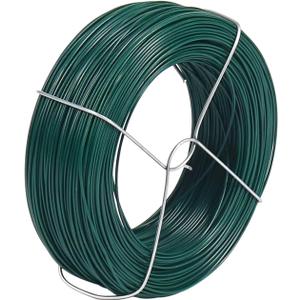 328 Feet Plant Twist Tie Plastic Coated Soft Garden Metal Wire 1mm Thin for Gardening, Home, Office (Green)