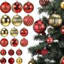 Soulchen 36 Pcs Christmas Balls Ornaments Set 3.15''/2.36''/1.57''/Red & Gold Christmas Tree Decorations Ball Ornaments Bulk Glitter Xmas Luxury Hanging Decor Xmas Holiday Party Decor