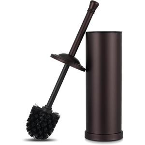 Bronze Toilet Brush and Holder Set,304 Stainless Steel Toilet Bowl Brush and Holder for Bathroom,Heavy Duty Toilet Brush,Durable Scrubbing Bristles,Splash Resistant,Long Handle