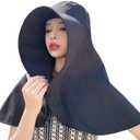 Sun Hats for Women Sun Protection Wide Brim Shawl with Neck Flap Hiking Visor Hat Outdoor Summer Beach
