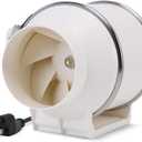 4 Inch Inline Duct Fan, 50W Ventilation Exhaust Blower Fans with 280 CFM High Efficiency Airflow for Ducting Vents Bathroom, Kitchen, Grow Tent and Hydroponics