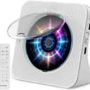 CD Player Portable Bluetooth CD Player for Home,Compact Desktop Design with HiFi Speakers, Remote,FM Radio,Timer,USB AUX Headphone Port for Kids Adults (White)