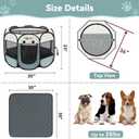 Siedihit Medium Dog Cat Playpen, Puppy Pet Playpen Indoor for Dog Crate Tent Cage Outdoor, Portable Pop Up Dogs Enclosure Kennel with Carrying Case for Dogs/Cats/Rabbits (Grey with Pad, Medium)