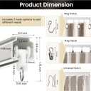 Aluminum 9 ft–12 ft Ceiling Curtain Track Set with 3 Types of Hooks, Adjustable Ceiling/Wall Mount Room Divider Curtain Rail System for Living Room, Bedroom, White