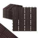 Polymer Interlocking Composite Deck Tiles Outdoor(10Pcs,Coffee)