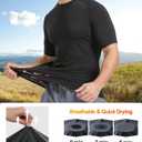 Dalavch 5 Pack Mens Compression Shirts Short Sleeve Cool Dry Sports Athletic Workout Base Layer Undershirt T-Shirt Tops (L)