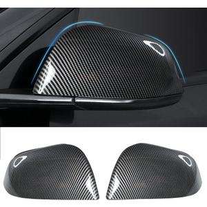 Model Y Side Mirror Cover, Mirror Cap 2 PCS Gloss Carbon Fiber Rearview Mirror Cover for Model Y (2021-2024)