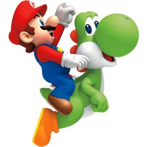 RoomMates RMK1918GM Ninetendo Super Mario Bros. Yoshi and Mario Peel and Stick Giant Wall Decals 23" x 32"