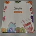 10 Pcs Reusable Colorful Bent Glass Straws,Size 9''x10mm and 6''x10mm Cute Short Glass Straws Shatter Resistant with 2 Cleaner Brush for Beverages,Coffee,Juice,Cocktail,Teas