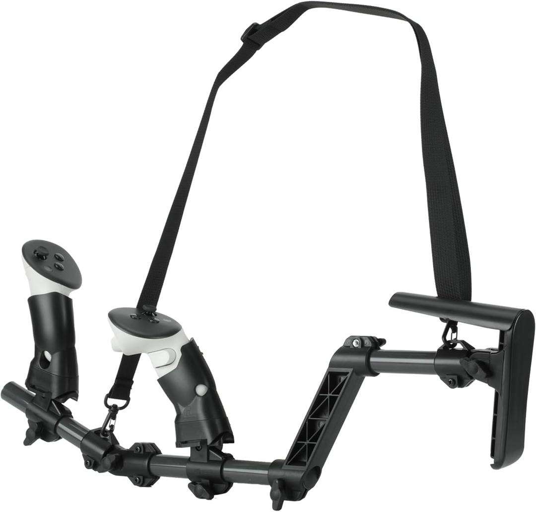 Magnetic VR Gun Stock for Quest 3, Rifle Grip VR Stock Controller Accessories Compatible with MetaQuest 3s, Lightweight & Quick Removable Quest3 Control Magnetic Gunstock Adapter (Black)