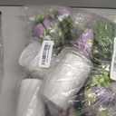 Solsew 3 Sets Artificial Peonies Flower Peony Bouquet with Galvanized Metal Pot Silk Fake Peonies Faux Flower Arrangements for Wedding Table Centerpiece Party Home Room (Purple)