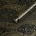Peel and Stick Wallpaper Dot/Line Contact Paper Black and Gold Wallpaper 17.3''x118'' Removable Self-Adhesive Wall Paper Room Decor Wall Covering Vinyl Rolls