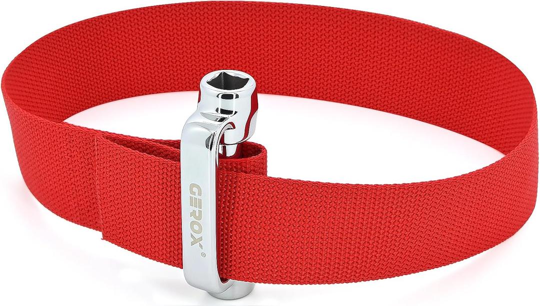 Gerox Heavy-duty belt-type oil filter wrench | Oil filter removal tool | Suitable for narrow areas | For installing and removing engine filters, oil pipes, and joints | Anti-slip and adjustable