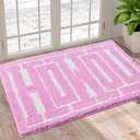 RoomTalks Washable Howdy Rug Indoor Doormat, Cute Cowgirl Country Rustic Pink Bathroom Rugs Non Slip Bath Mat, Wild West Rodeo Texas Throw Rugs 2x3 Small Area Rug for for Bedroom Bathroom Kitchen