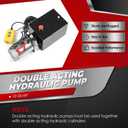 Nakkaa 12V DC Hydraulic Power Device 10 Quart Double Acting Hydraulic Dump Trailer Pump for Lifting and Lowering Dump Trailer Trucks