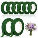 8 Rolls Floral Tape 1/2inch Flower Tape, Green Floral Tape for Fresh Flowers, 30 Yards Florist Tape for Bouquet Stem Wrapping and Floral Crafts, Wedding Bouquet