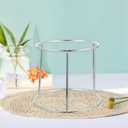 Kichvoe Stainless Steel Seafood Tray Display Rack Double Layer Pan Stand 7.08X6.29X5.90 Inch Multi Tier Food Plate Holder for Pizza and Buffet Serving