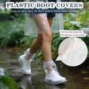 12 Pcs Disposable Shoe Covers for Rain, Clear Durable Non-Slip Plastic Rain Shoe Covers for Adults & Kids, Perfect for Water Parks, Travel and Outdoor Activities (clear, Adults)