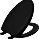 Bemis Classic Colors Slow Close Toilet Seat, Easy Clean Hinges and Durable Plastic Seat, Made in USA, Elongated, Black