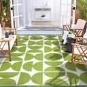 Wonnitar Outdoor Rug 6x9, Waterproof Patios Rug Reversible Plastic Straw Rug, Large Outside Area Rug, Portable Camper RV Mat, Outdoor Carpet for Picnic Balcony Backyard Porch Deck (Green,6'x9')