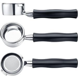 Normcore Bottomless Portafilter for Gaggia 58mm with Stainless Steel Head and Filter Basket and Ergonomically Designed Anodized Aluminum Handle (Basket Included) - Espresso Machine Portafilter (Black)