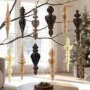 12Pcs Christmas Honeycomb Ornaments for Tree, 3D Paper Honeycomb Hanging Decorations Vintage Finial Christmas Ornaments Lanterns for Xmas Tree New Year Holiday Party Home Decor, Brown Khaki Beige
