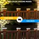 T-SUN Solar Post Cap Lights Outdoor 6 Pack, 2 Modes LED Fence Post Solar Lights Fit for 4x4 5x5 6x6 Vinyl/Wooden Posts, Waterproof Deck Post Lights Solar Powered for Garden Patio Gate Porch