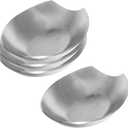 OGGI Spooner Stainless Steel Spoon Rest - Set of 4 - Holds Kitchen Utensils for Mess Free Cooking, Great Spoon Rest for Counter, Stove Top, or Coffee Station; Kitchen Accessories, Utensil Rest (5.25 inch by 3.5 inch)