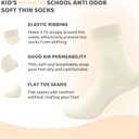 SERISIMPLE Kids Viscose Bamboo School Socks Soft flate Seam Color Anti Odor Thin Breathable Stretch Cuffs Girls Boy 5 Pairs (Medium, Purple&pink)