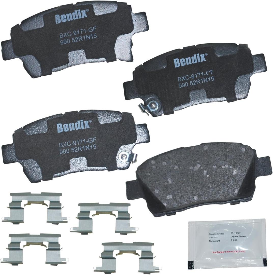 Bendix Priority1 CFC990 Ceramic Front Brake Pads for Scion iQ 2015-2013, xA 2004, xB 2004, Toyota Echo 2005-2003, MR2 Spyder 2006-2002, Prius 2009-2003