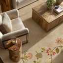 5x7 Area Rugs for Living Room: Washable Bedroom Rug Stain Resistant Non Slip Low Pile Soft Faux Wool Lightweight Rugs for Dining Room Kitchen Farmhouse Nursery Entryway Home Office Indoor