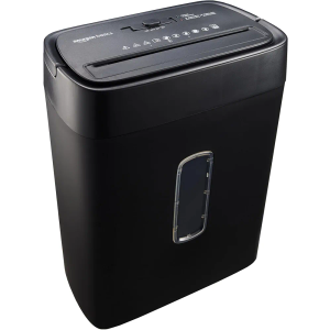 Amazon Basics 12-Sheet Cross-Cut Paper and Credit Card Shredder with Overheat Protection, Black (New Model)