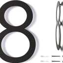 12 Inch Modern Floating House Numbers for Outside | Large Metal House Numbers for Outdoors | Black Coated Rust-Proof Home Address Numbers/Plaques | Metal Numbers