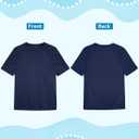 Boys Rash Guard Short Sleeve UPF 50+ Sun Protection Swim Shirt Kids Quick Dry SPF Water Shirt (Blue, L)