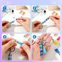 COMNICO 30 Pcs Beadable Keychains Bars with 30 Pcs Colorful Tassel Strips Bulk DIY Blank Beaded Keychain for Women Men DIY Crafting Pendant Jewelry Making