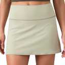 Colorfulkoala Dreamlux Skirts for Women High Rise Athletic Golf Tennis Skorts Built-in Shorts with Pockets (Beige, XXL)