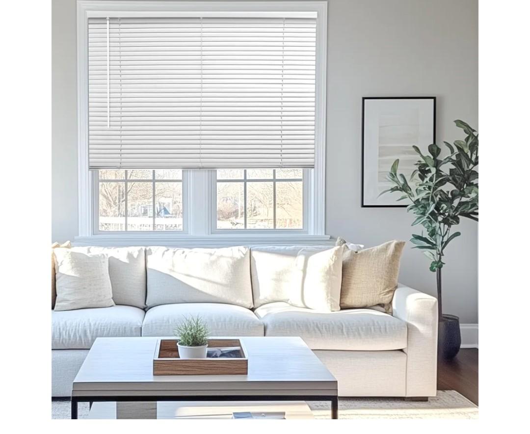 CHICOLOGY Mini Blinds for Indoor Windows – 35"W X 64"H, White Horizontal Vinyl Blinds | Cordless | Easy to Install | Sleek Low-Profile Fit for Doors, Offices, Kitchens & Apartments