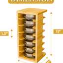 7-Tier Bamboo Tumbler Lid Organizer for kitchen Cabinet - Water bottle lid Organizer for cabinet - Vertical Coffee Lid Storage Organization - Tumbler Lid Storage Rack